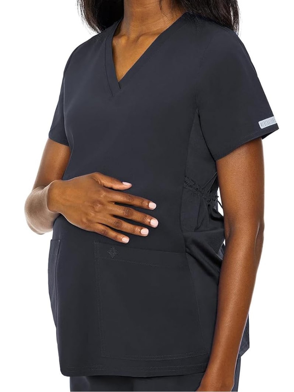 Maternity Gray V-Neck Scrub Top